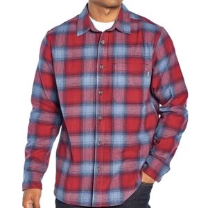 Eddie Bauer Rosewood Ombre Long Sleeve Button Down Bristol Flannel Shirt Large